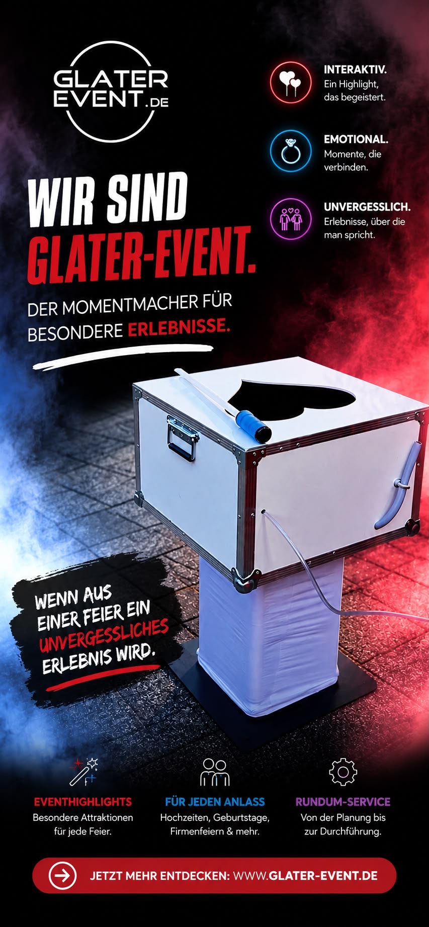 Fliegende Schaumherzen 