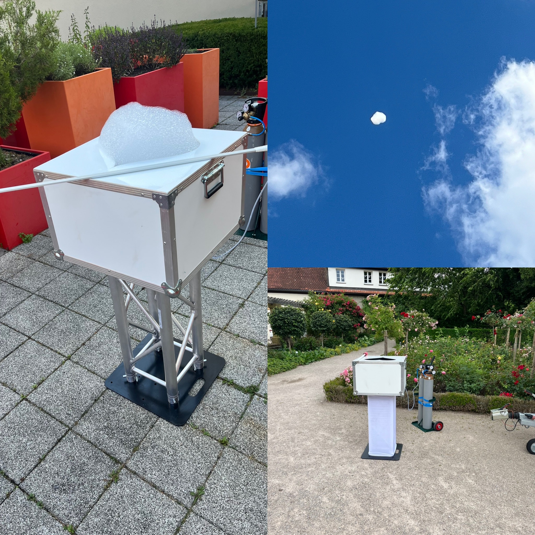 Fliegende Schaumherzen 